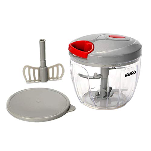 AGARO Plastic Hand Mini Chopper with 5 Blades, Grey
