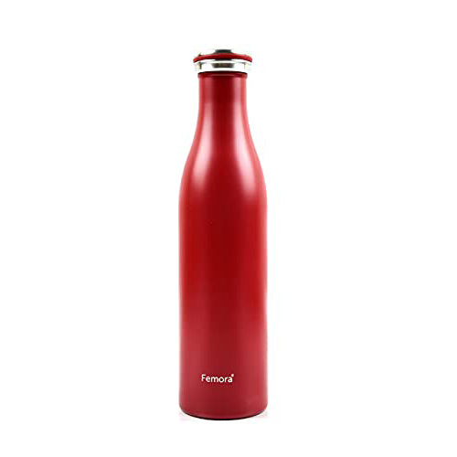 Femora Thermosteel Vacuum Cola Stainless Steel Bottle - 750 ML, Red, 12 hrs HOT and Cold