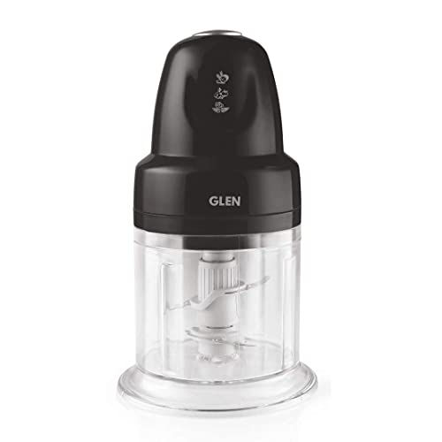 Glen Mini Electric Vegetable Chopper Turbo 500 Ml With 2 Blades 200 Watts (Sa4043Tublk) 2 Years Warranty,Black