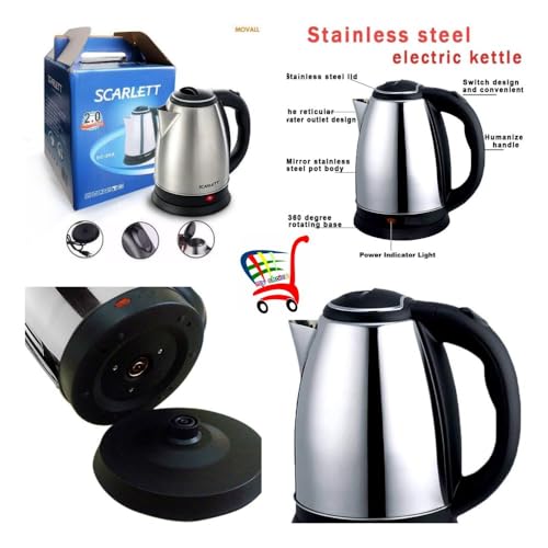 COEUS™ Electric Kettle | 2 Litre | Multipurpose | Tea, Coffee Maker | Water Boiler with Handle (Silver)