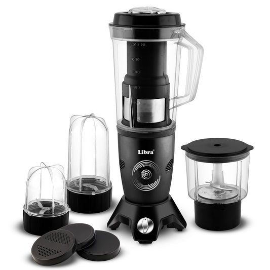 Libra Twist N Blend mixer grinder blender for kitchen, 500 Watt Motor blender for smoothie and juices, nutri blender grinder machine for kitchen, with Juicer and Chopper with ISI mark (Black)