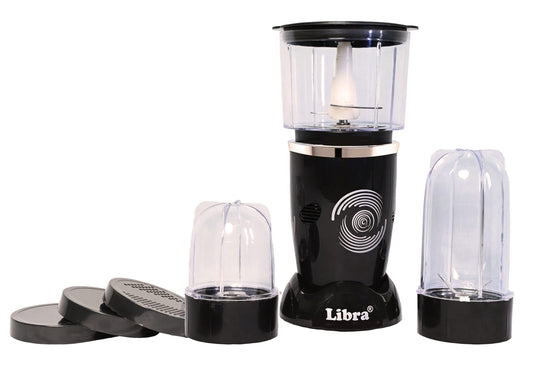 Libra Twist N Blend mixer grinder blender for kitchen, 500 Watt Motor blender for smoothie and juices, nutri blender grinder machine for kitchen, juicer mixer grinder with 5 Jars with ISI mark (Black)