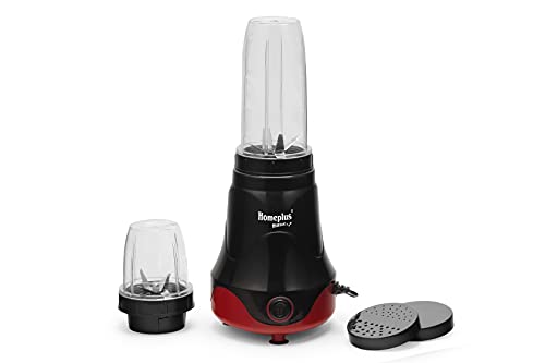 Home Plus Nutri Blend, 20000 RPM Mixer Grinder, 2 Unbreakable Jars, 500W (Black and Red)
