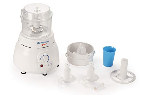 Home Plus Magic 400 Watts Atta Kneader | Food Processor | Cirtus Juicer | Vegetable Chopper | Whisker (White)