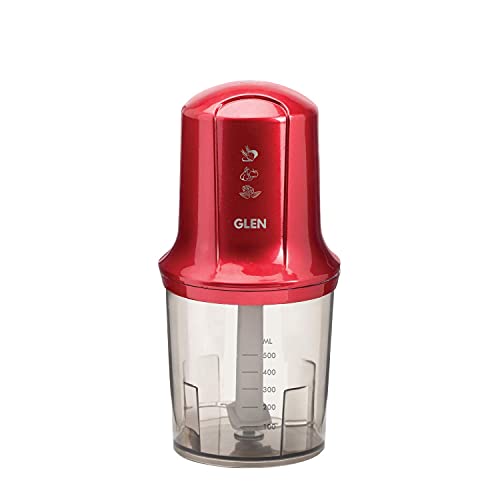 Glen Electric Mini Vegetable Chopper 200 Watt With 500 ml, Red (SA 4040), 2 Years Warranty