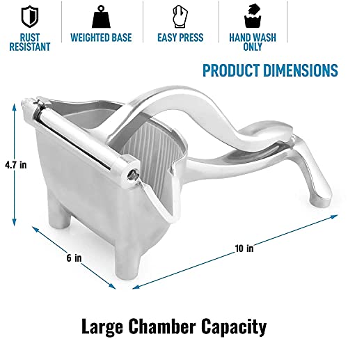 InstaCuppa Manual Press Hand Fruit Juicer with Removable Strainer, Heavy Duty Aluminium Build, Hand Fruits Squeezer for Pomegranates, Lemons, Oranges