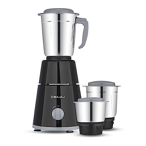 Bajaj Gx 1 Mixer Grinder,500W Titan Motor,3 Jars,2 In 1 Function Blade, Black