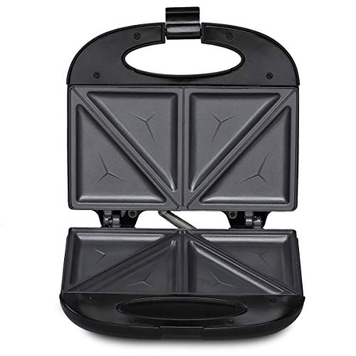 Agaro 33185 Elegant Sandwich Maker, 800 W with 4 Slice Non-Stick Fixed Plates (Black)