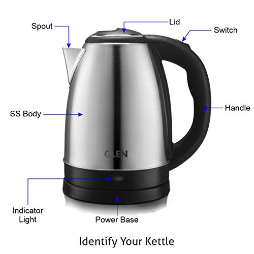 Glen 9002 Electric Kettle 15 Ltr 1500W Silver