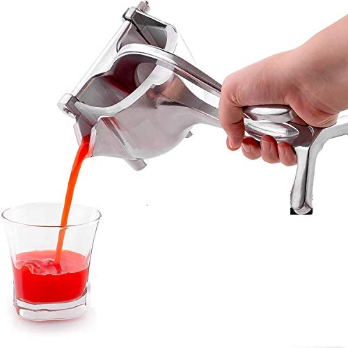 InstaCuppa Manual Press Hand Fruit Juicer with Removable Strainer, Heavy Duty Aluminium Build, Hand Fruits Squeezer for Pomegranates, Lemons, Oranges