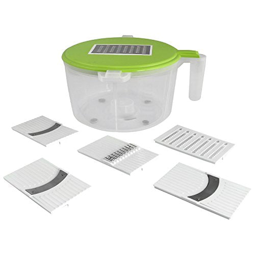 Konvex 14-Piece Dough Maker, Vegetable Cutter, Slicer, Dicer, Atta Kneader (Green)