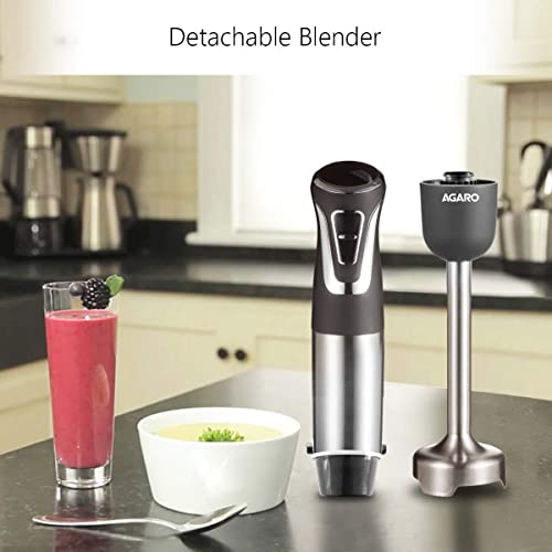 AGARO Marvel 800-Watt Hand Blender with 2 Blending Modes & Speed Regulator (Grey/Black)