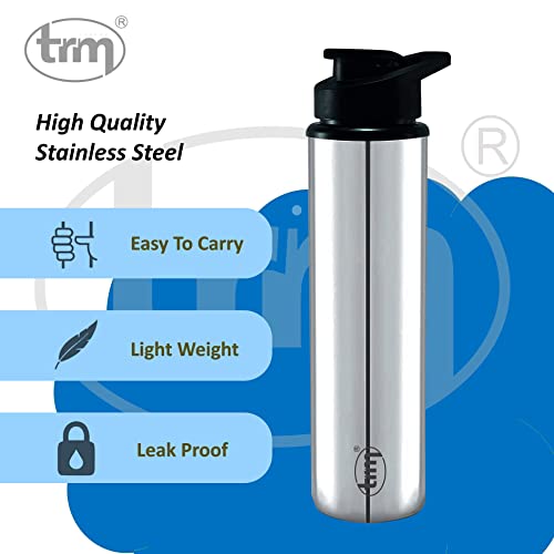 TRM 900 ML Stainless Steel Aqua Sipper Water Bottle Flask Home Appliances, Single Walled Bottle Leak Proof Rust Free Jointless Design (1 Pc)