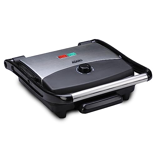 AGARO Elegant 1500-Watt Sandwich Maker with Non-Stick Grill Plates (Black)