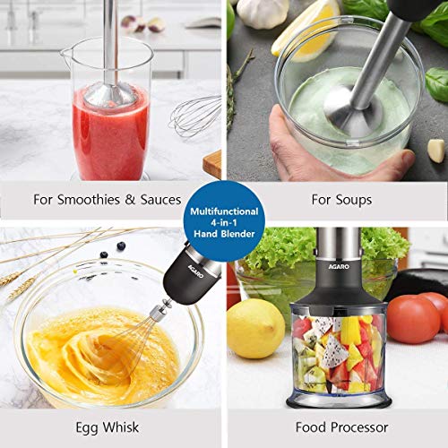 AGARO 33286A 800W Hand Blender & Chopper - Grey/Black