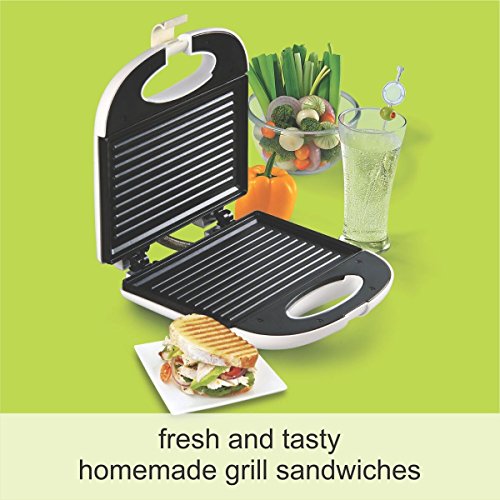 Glen Grill Sandwich Maker -750 Watt (SA-3028 Grill, White)