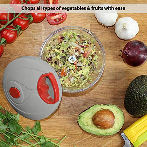 AGARO Plastic Hand Mini Chopper with 5 Blades, Grey