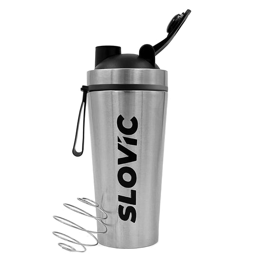 SLOVIC Steel Shaker for Protein Shake, Gym Bottles for Men, Odor free Protein Shaker Bottles for Protein Shake, Leakproof Stainless Steel Shaker Bottles for Gym